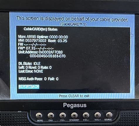 The TV displays a CableCARD error, does not recognize the 